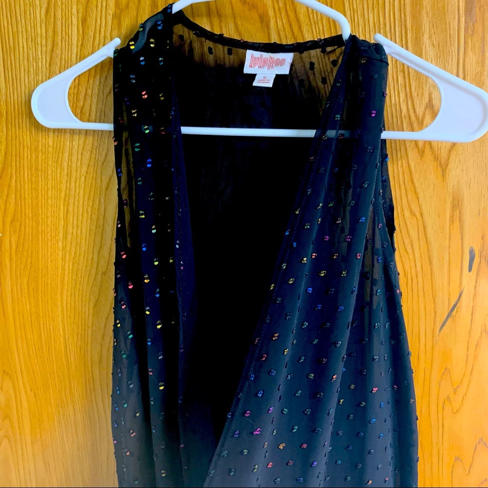 Lularoe Joy rainbow sheer sleeveless cardigan